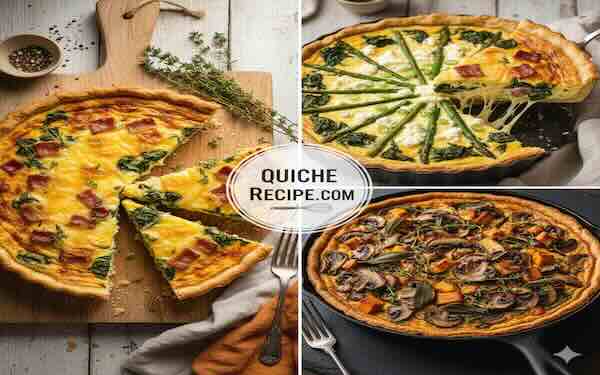 Mushroom and thyme quiche with sautéed cremini and shiitake mushrooms in a rich egg custard